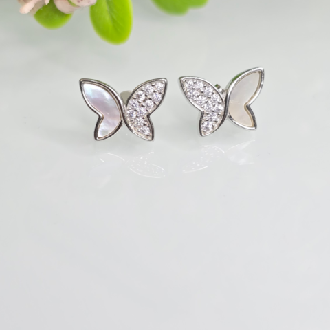 Silver CZ Stud Earrings