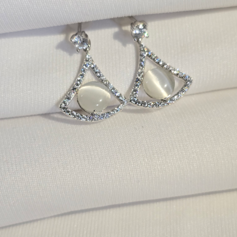 Mothe of pearl cz earrings
